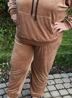 DNY - Velour Bukser, Camel, S-42/44